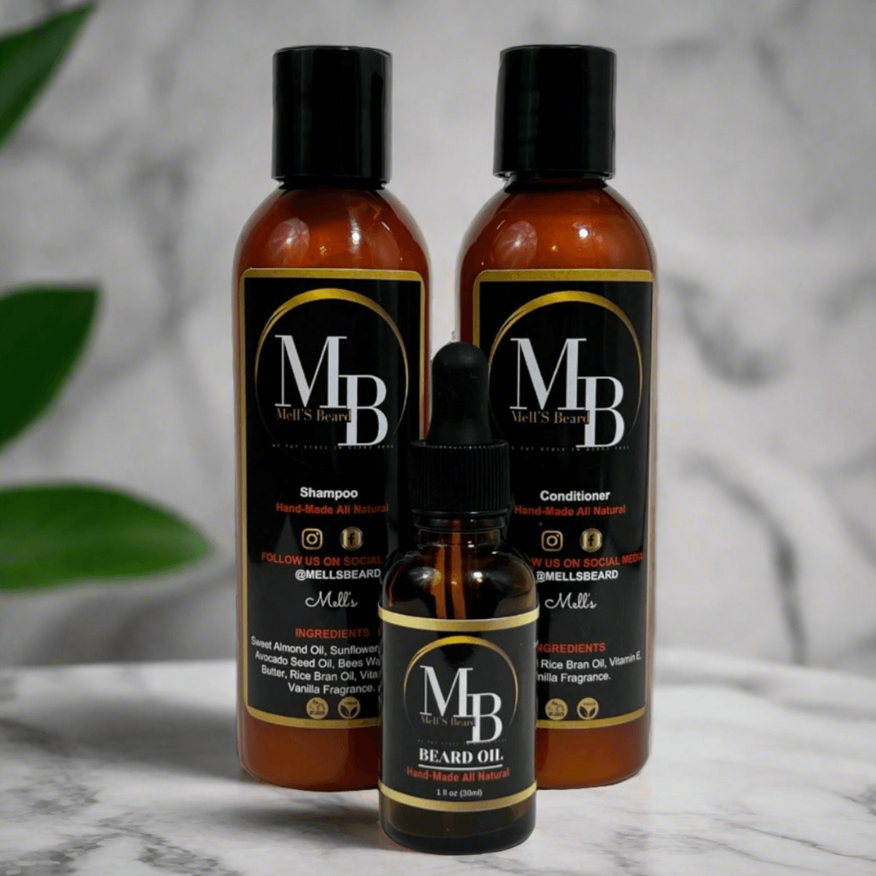 Shampoo + Conditioner Beard Oil - Mell's Beard 